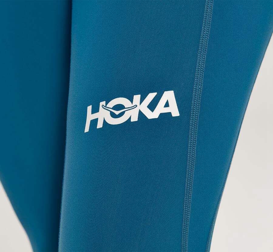 Hoka One One Womens Pants - Performance Crop Tight - Blue - KOCU32458